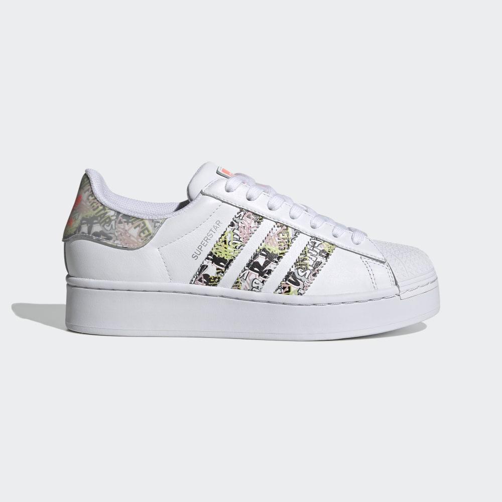 Adidas Women's Superstar Bold Originals Shoes White/Black/Silver Metal Ireland FX3532